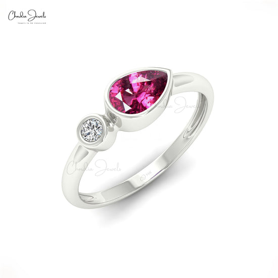 1.69 Carat Garnet Engagement Ring, With Diamonds Bridal Ring, Red Garnet  Wedding Ring, 14K White Gold